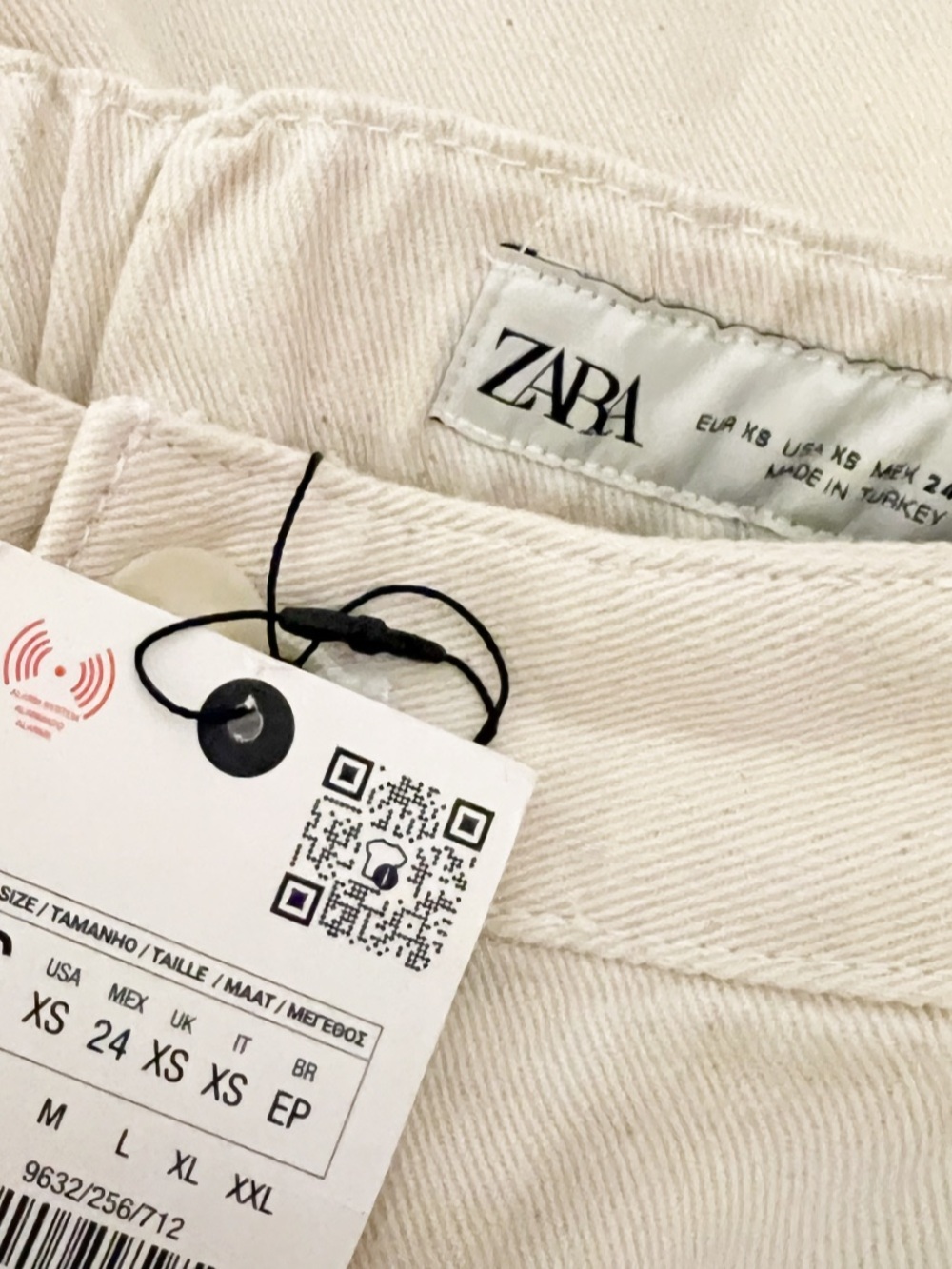 Zara Wide Leg Bermuda Denim Jorts Ecru Size XS - Picture 4 of 5